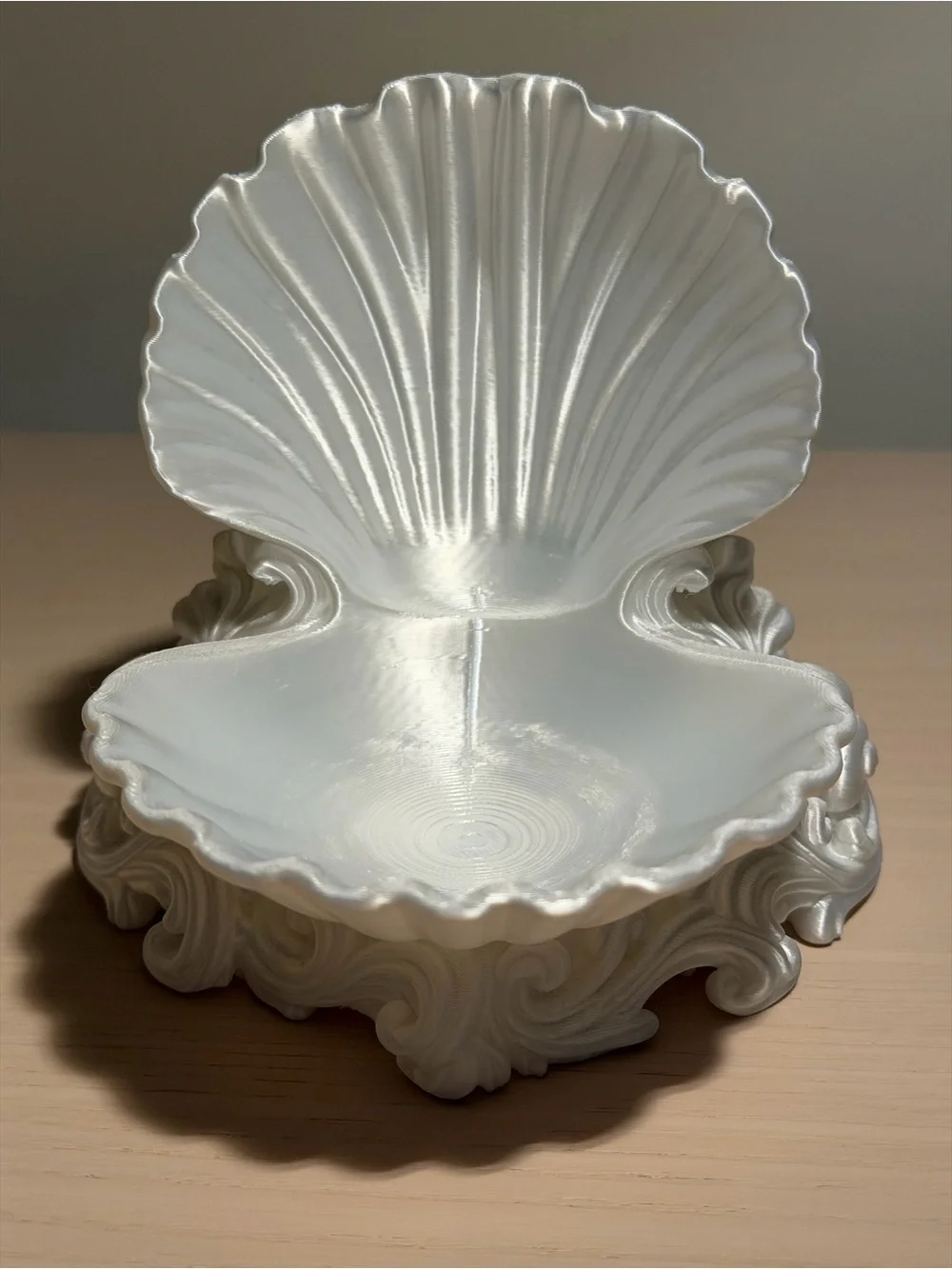 Silk White Decorative Shell & Heart Trinket Tray 3D Printed – Set of 2